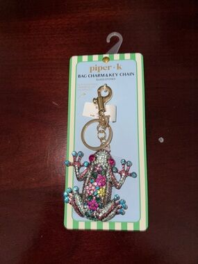 piper•k Multicolor Rhinestone Frog Bag Charm & Key Chain
